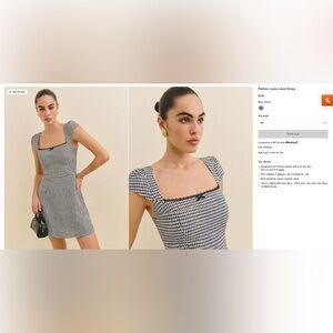 Reformation Black and White Checkered Mini Dress